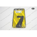 Race number 7 black 13x7cm Set of 3