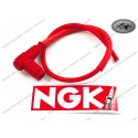 NGK Racing Spark Plug Cover complete with cable red Silicone 5k Ohms