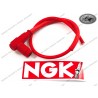 NGK Racing Spark Plug Cover complete with cable red Silicone 5k Ohms