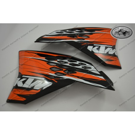 Radiator Spoiler right KTM 640 LC4 2004 black orange Decals in mould