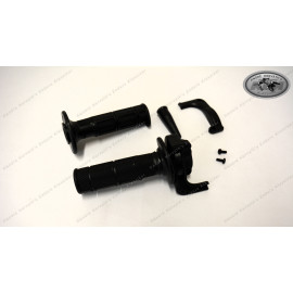 Domino single throttle grip for 4-stroke bikes like Husqvarna 610 TE complete with two grip rubbers