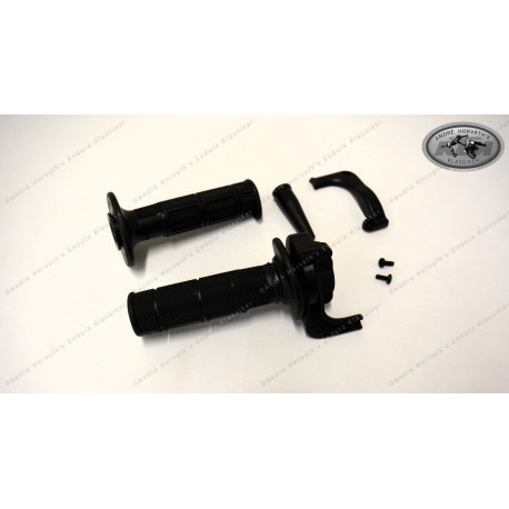 Domino single throttle grip for 4-stroke bikes like Husqvarna 610 TE complete with two grip rubbers