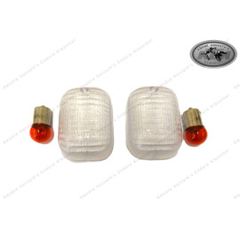 Turn Signal Lens Kit Clear with orange Bulbs KTM 1993-97