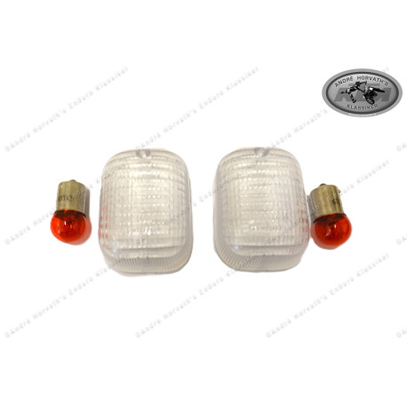 Turn Signal Lens Kit Clear with orange Bulbs KTM 1993-97