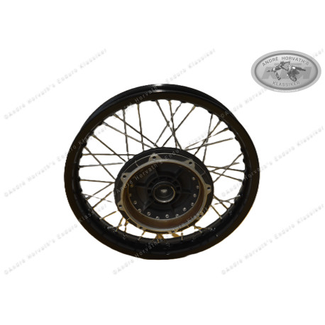Hinterrad komplett NEU KTM GS/MC Modelle 1973-1983 grosse Nabe, neue schwarze Morad Felge in 2.15x18