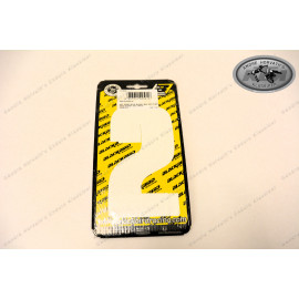Race number 2 white 13x7cm Set of 3