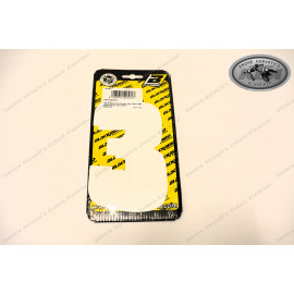 Race number 3 white 13x7cm Set of 3
