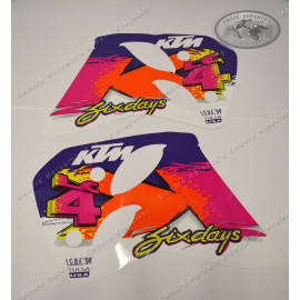 Spoiler Sticker Kit KTM 400/620 LC4 Six Days Model 1994 Tulsa USA, includes all decals on the picture
