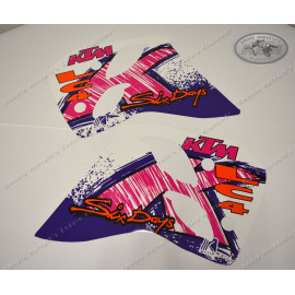 Spoiler Sticker Kit KTM 350/400/600/620 LC4 Six Days Model 1993, includes all decals on the picture