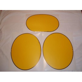 Set Klebefolien gelb für Startnummernfelder, KTM GS Modelle 1979-1981, Reproduktion des Originalteils