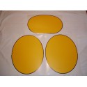 Set Klebefolien gelb für Startnummernfelder, KTM GS Modelle 1979-1981, Reproduktion des Originalteils
