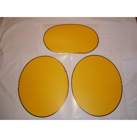Set Klebefolien gelb für Startnummernfelder, KTM GS Modelle 1979-1981, Reproduktion des Originalteils