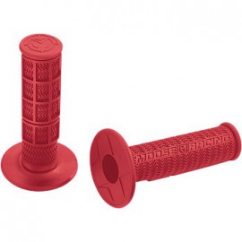 Moose Racing grips red, half waffle design with high traction chevrons