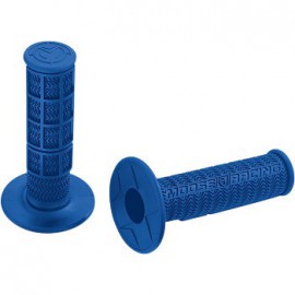 Moose Racing grips blue, half waffle design with high traction chevrons,