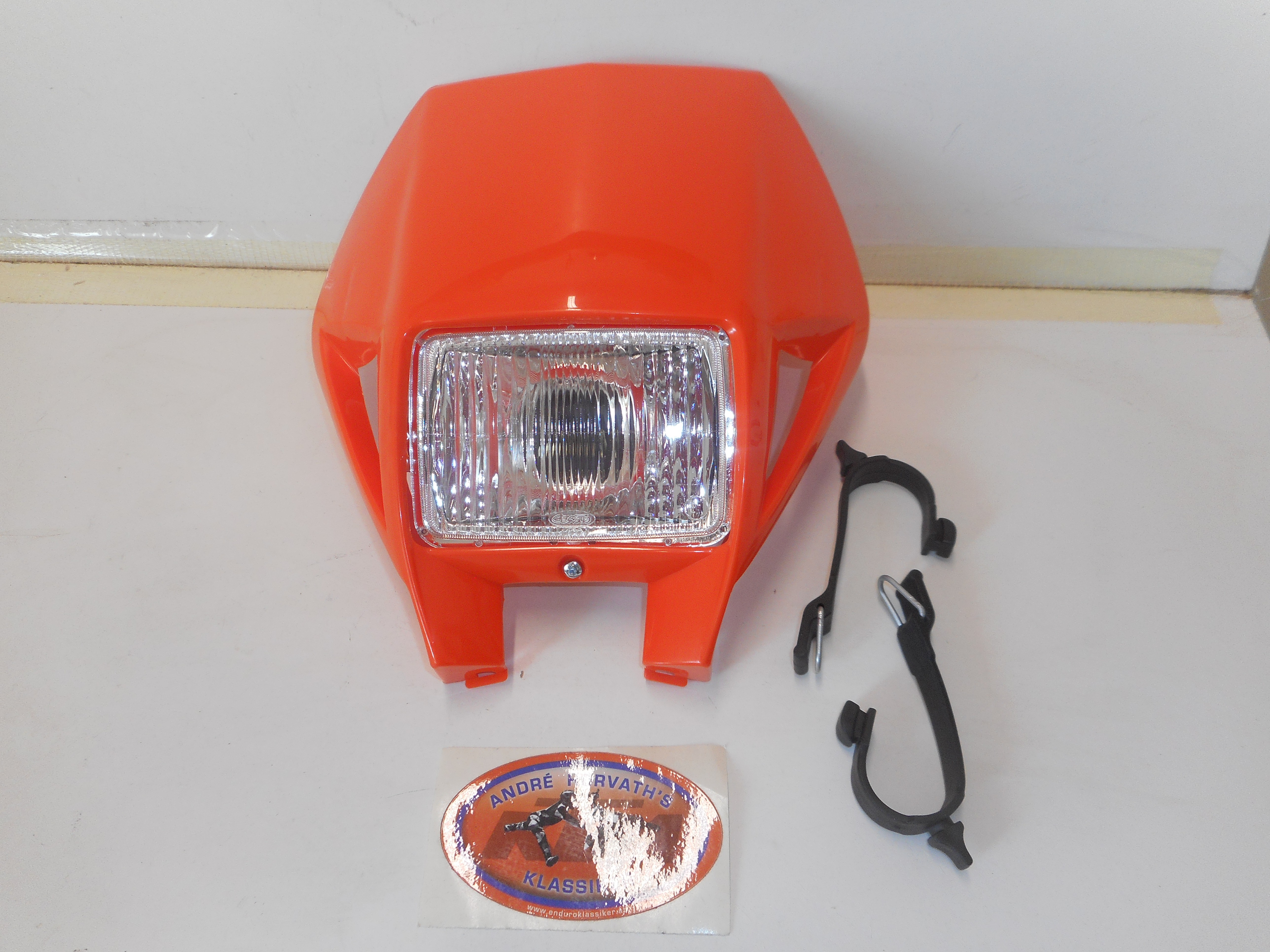 Headlight Cemoto in KTM EXC Style 1999-2003 white, Bilux, without