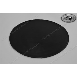 number plate plastic black oval, 265x215mm