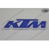 KTM Plakette zum Anschrauben (Tankemblem) Kunststoff mit blauem Dekor, Länge ca 170mm, Lochabstand 127mm, per Stück